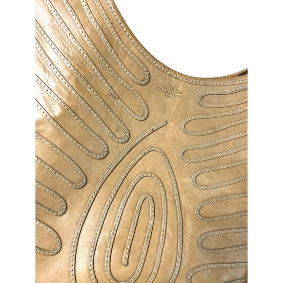 Tramontano Napoli Tan Leather Boho Hobo Shoulder Bag Handbag Purse - Picture 15 of 15